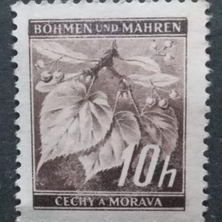 Bohemia and moravia ( WW II german protectorate) 1939 41 issue. Linden leaves and closed buds design. Sc 21.